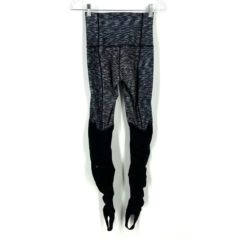 Lululemon Wunder Under Stirrup Pants Dramatic Static White Black Size 4